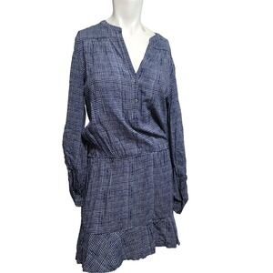 Joie Small Dress button front lightweight adjustable sleeve collar elastic waist